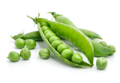 A selection of peas in a pod.