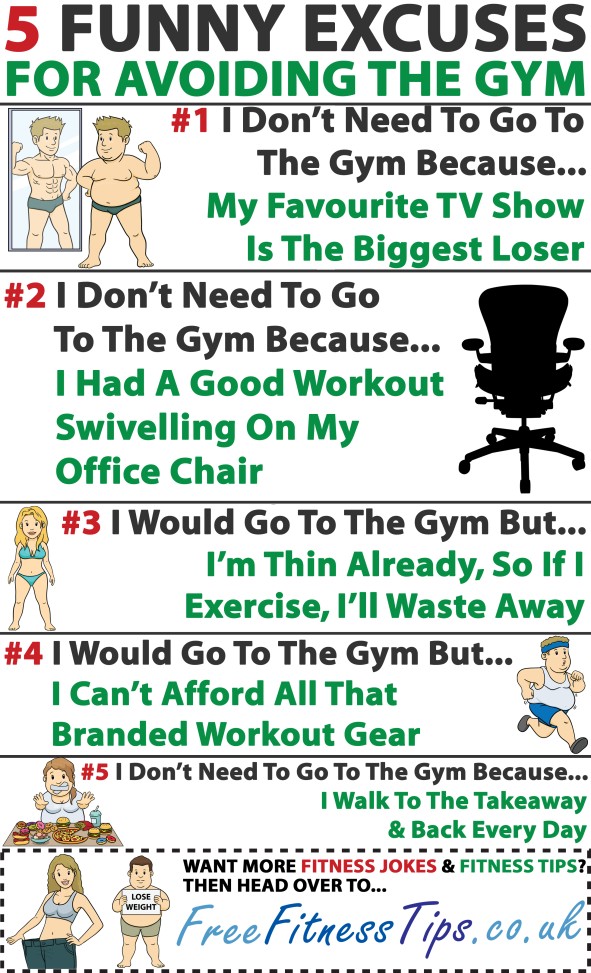 5 Funny Excuses For Avoiding The Gym