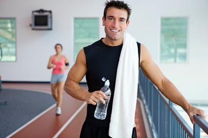 Man smiling in a gym