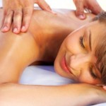 A woman receiving a massage.