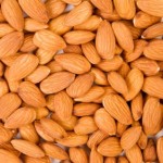 A selection of almonds close up.