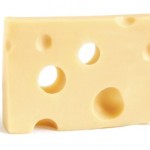 A slice of swiss cheese.
