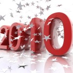 A red 2010 logo surrounded by stars.