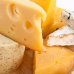 A selection of cheeses.