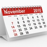 A calendar showing November 2010.