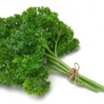 A bunch of parsley tied together.