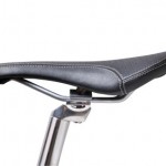 A black bike seat.