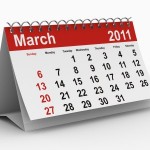 A calendar showing March 2011.