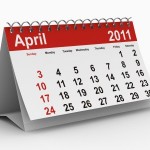 A calendar showing April 2011.