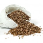 A large sack of flaxseeds.