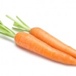 2 carrots on a white background.