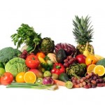 A selection of fruits, vegetables and nuts.