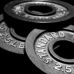 A pile of weight lifting plates.