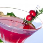 A cocktail drink with a Christmas decoration.