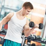 A man performing a bicep curl.