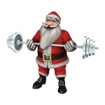 Santa lifting a barbell.